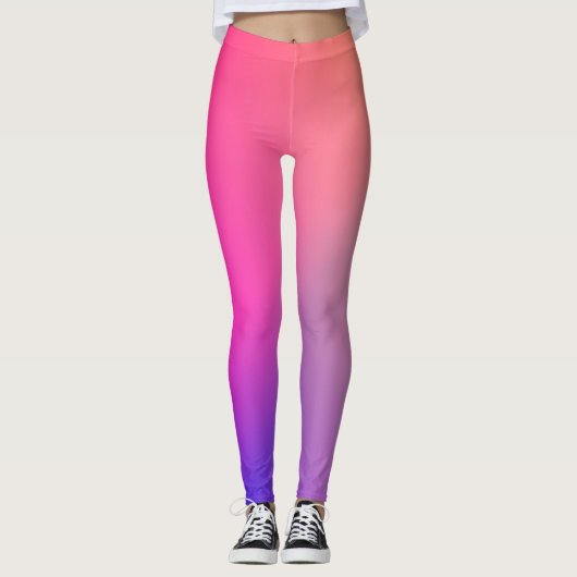 Iridescent Neon Hot Pink Fotografie Rainbobboeg Ko Leggings (Voorkant)
