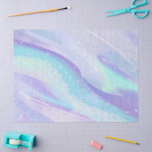 Iridescent Ocean Wave Pattern ID1144 Tissuepapier (Craft)