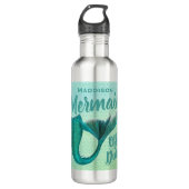 Iridescent off Duty Mermaid Tail gepersonaliseerd Waterfles (Voorkant)