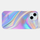 Iridescent ontwerp, klasse paarse tekst monogram Case-Mate iPhone case (Achterkant (horizontaal))
