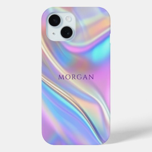 Iridescent ontwerp, klasse paarse tekstnaam Case-Mate iPhone case (Achterkant)