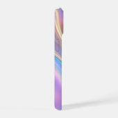 Iridescent ontwerp, klasse witte tekst monogram iPhone 15 case (Rechterkant)