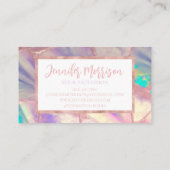 Iridescent Opal Crystal Stone Modern Luxury Visitekaartje (Achterkant)