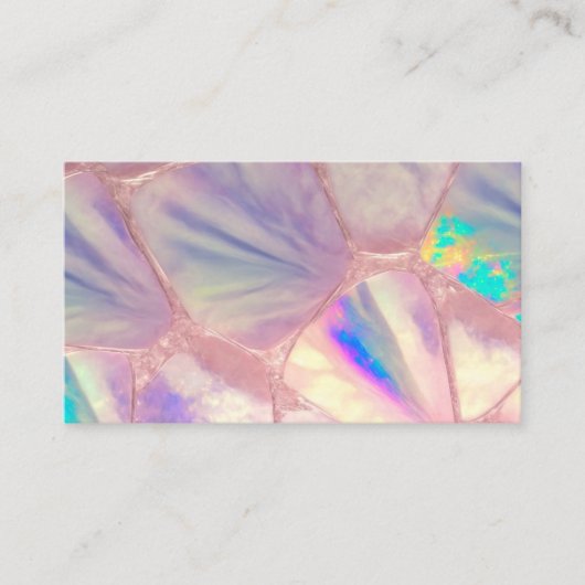 Iridescent Opal Crystal Stone Modern Luxury Visitekaartje (Voorkant)