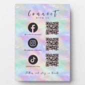 Iridescent Opal Facebook TikTok QR-code Fotoplaat (voorkant)