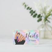 Iridescent Opal Manicurist Artist Nail Art Studio Visitekaartje (Staand voorkant)