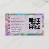 Iridescent Opal Stone QR Code Elegant Modern Visitekaartje (Achterkant)