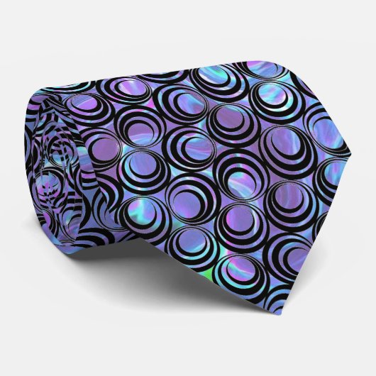 Iridescent Opalescent Spiral Patroon - Aangepast Stropdas (Opgerold)