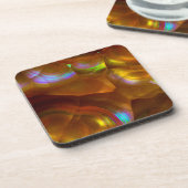 Iridescent oranje brandweer drankjes onderzetter (Linkerzijde)