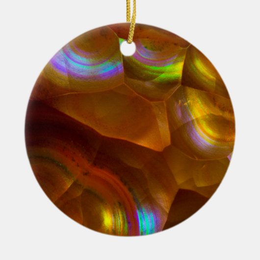 Iridescent oranje brandweer keramisch ornament (Voorkant)