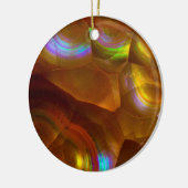Iridescent oranje brandweer keramisch ornament (Links)