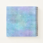 Iridescent Paars Blue Glitter Name Sketchbook Notitieboek (Achterkant)