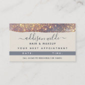 Iridescent Paars Glam Glitter Afsprakenkaartje (Voorkant)