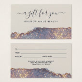 Iridescent Paars Glam Glitter Gift Kaart (Voorkant /achterkant)