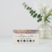 Iridescent Paars Glam Glitter Klantenkaartje (Staand voorkant)