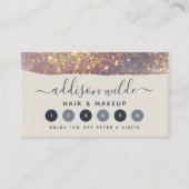 Iridescent Paars Glam Glitter Klantenkaartje (Voorkant)