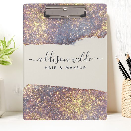 Iridescent Paars Glam Glitter Klembord
