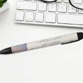 Iridescent Paars Glam Glitter Modern Salon Zwarte Inkt Pen