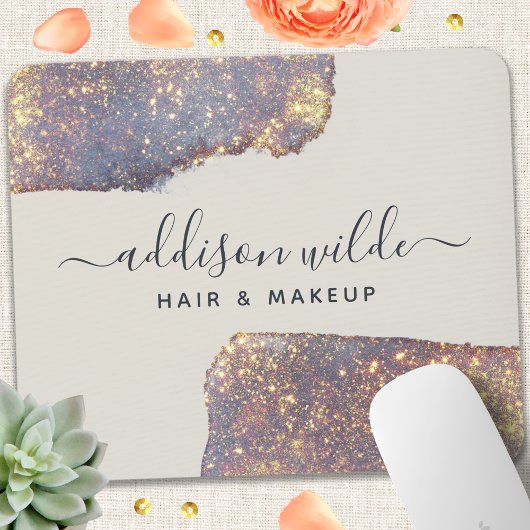 Iridescent Paars Glam Glitter Muismat