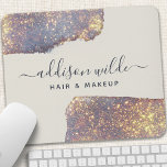 Iridescent Paars Glam Glitter Muismat<br><div class="desc">Iridescent Paarse Glam Glitter Muismat. Dit ontwerp kenmerkt een classy doopvont van de de handtekeningsstijl die tegen een prachtige moderne iriserende glinsterende achtergrond wordt geplaatst. Perfect voor een schoonheidssalon,  haarstylist,  make-up kunstenaar of cosmetoloog.</div>