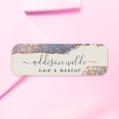 Iridescent Paars Glam Glitter Naamplaatje