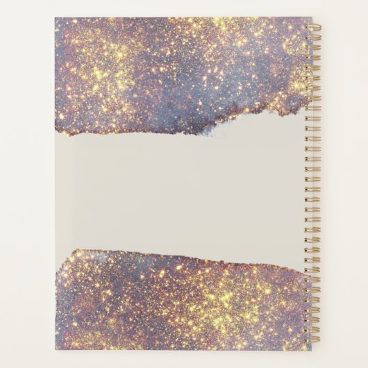 Iridescent Paars Glam Glitter Planner (Achterkant)