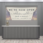 Iridescent Paars Glam Glitter Salon Openen Spandoek
