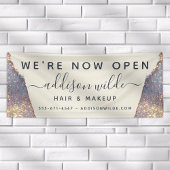 Iridescent Paars Glam Glitter Salon Openen Spandoek