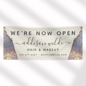 Iridescent Paars Glam Glitter Salon Openen Spandoek