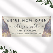 Iridescent Paars Glam Glitter Salon Openen Spandoek