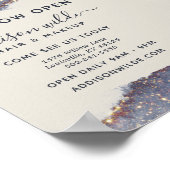 Iridescent Paars Gold Glam Glitter Business Open Poster (Hoek)