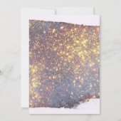 Iridescent Paars Gold Glitter Chic Wedding Kaart (Achterkant)
