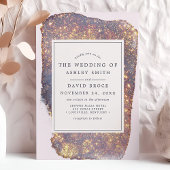 Iridescent Paars Gold Glitter Weddenschap Kaart