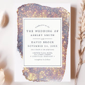 Iridescent Paars Gold Glitter Weddenschap Kaart