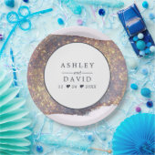 Iridescent Paars Gold Glitter Wedding Paper Bord (Feest)