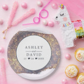 Iridescent Paars Gold Glitter Wedding Paper Bord (Feest)