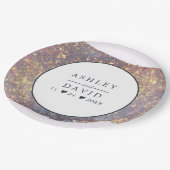 Iridescent Paars Gold Glitter Wedding Paper Bord (Gekanteld)