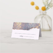 Iridescent Paars Gold Glitter Wedding Plaatskaartje (Voorkant)