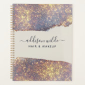 Iridescent Paars Goud Glam Glitter Planner (Voorkant)
