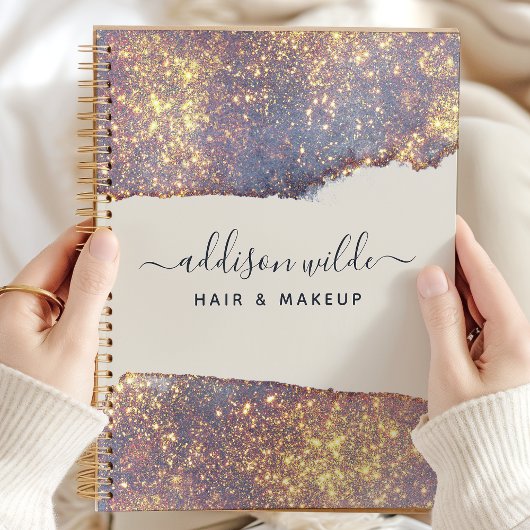 Iridescent Paars Goud Glam Glitter Planner