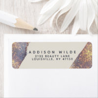 Iridescent Paars Goud Glam Glitter Retouradres