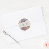 Iridescent Paars Goud Glam Glitter Ronde Sticker (Envelop)