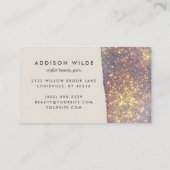 Iridescent Paars Goud Glam Glitter Visitekaartje (Achterkant)