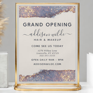 Iridescent Paars Goud Glam Glitter Zakelijk Flyer