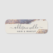 Iridescent Paars Goud Glam Glitters Naamplaatje (Voorkant)