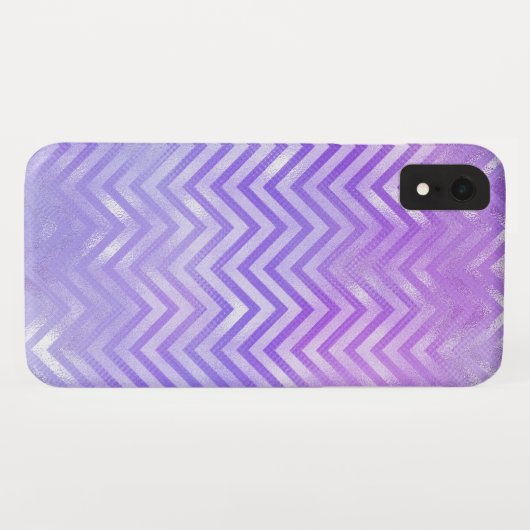 Iridescent Paars Zig Zag Pattern Case-Mate iPhone Case (Achterkant (horizontaal))