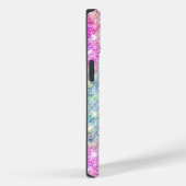 Iridescent paars zilveren faux glitter monogram Case-Mate iPhone case (Achterkant / Rechts)