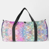 Iridescent paars zilveren faux glitter monogram plunjezak (Achterkant)
