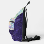 Iridescent paars zilveren faux glitter monogram sling bag (Rechts)
