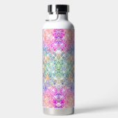 Iridescent paars zilveren faux glitter monogram waterfles (Rechts)